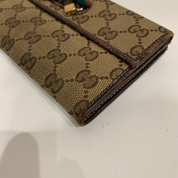 Gucci Brown GG Canvas Wallet Sku#84386 (gently used) - Picture 4 of 13
